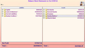 Agriculture Wholesalers - Balance Sheet 